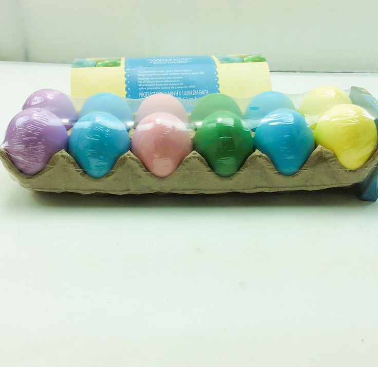 WM Easter Decor - Pastel Chalkboard Plastic Eggs 12pc Set