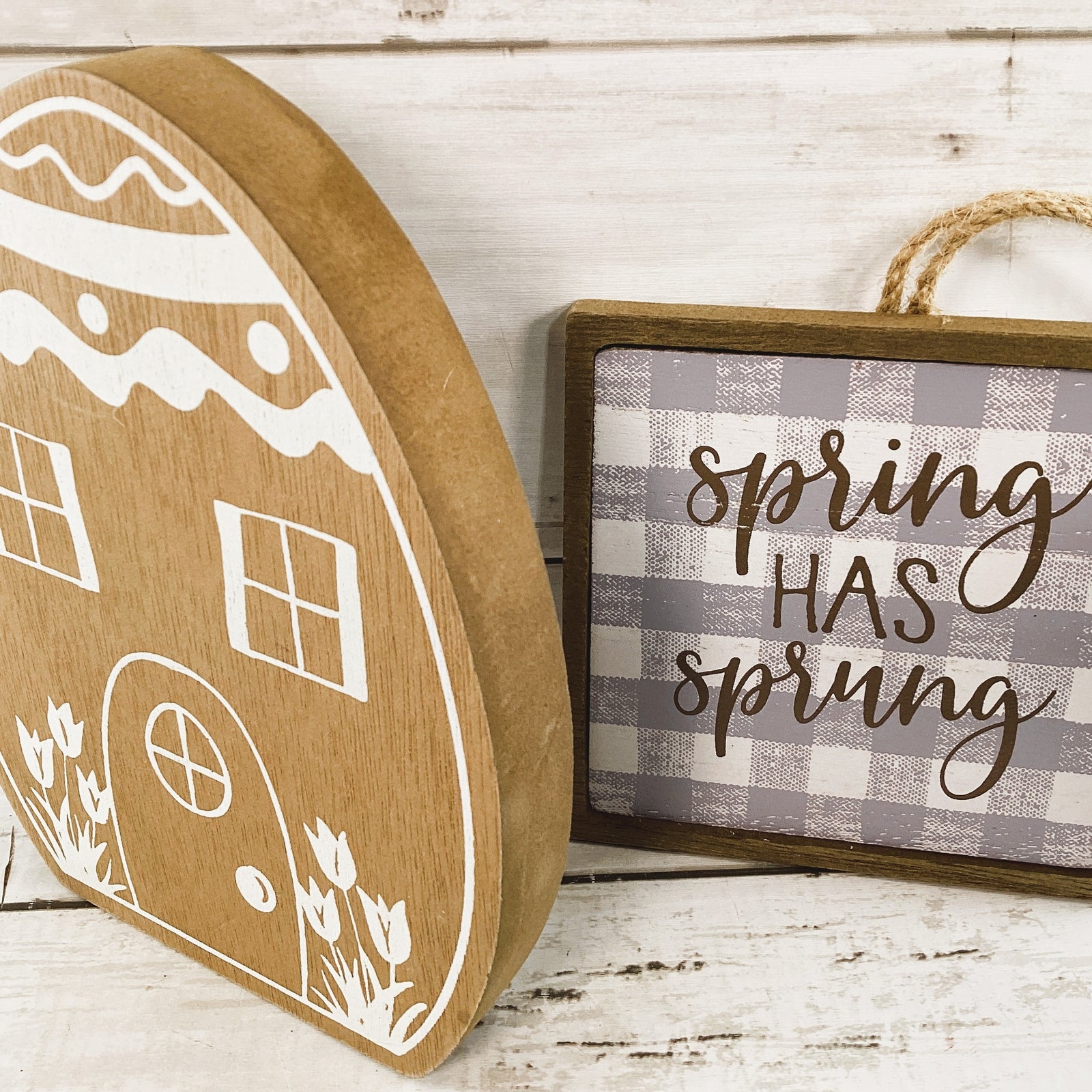 Easter Decor - Spring Has Sprung Ornamnet Egg House 2pc