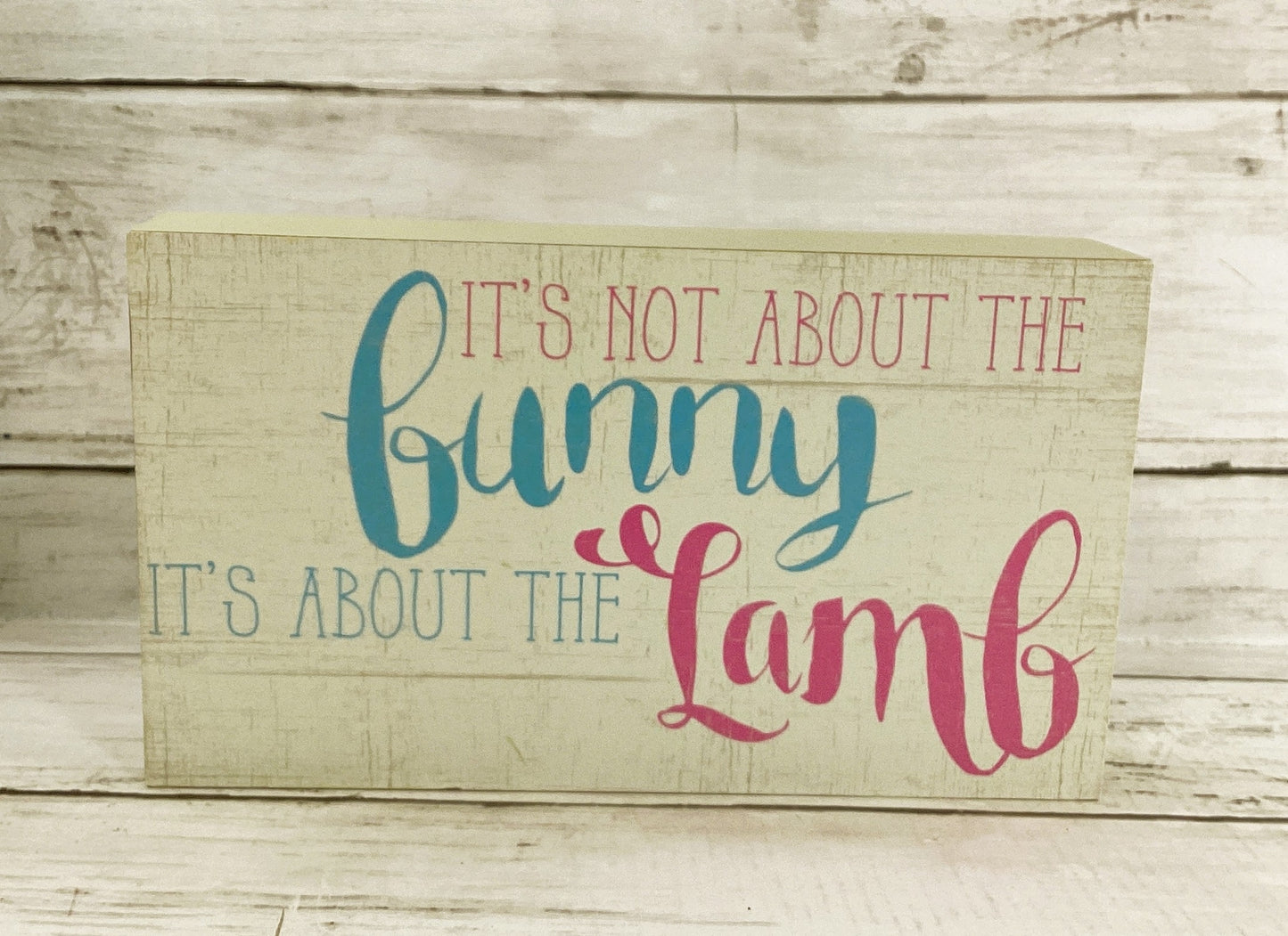 HL Easter Decor - Not the Bunny But About the Lamb Box Sign 2pc Set