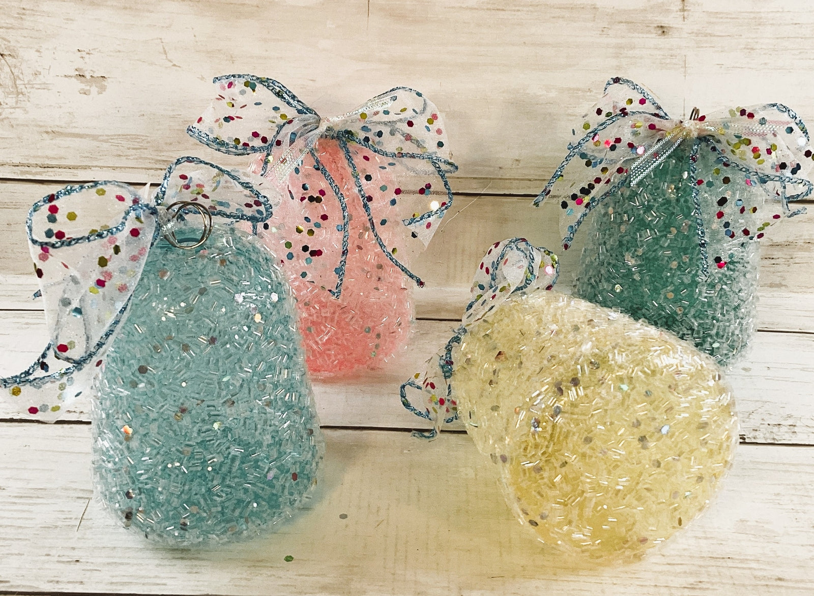 AGD Christmas Decor - Pastel 4-inch Gumdrop Ornaments 9pc Set