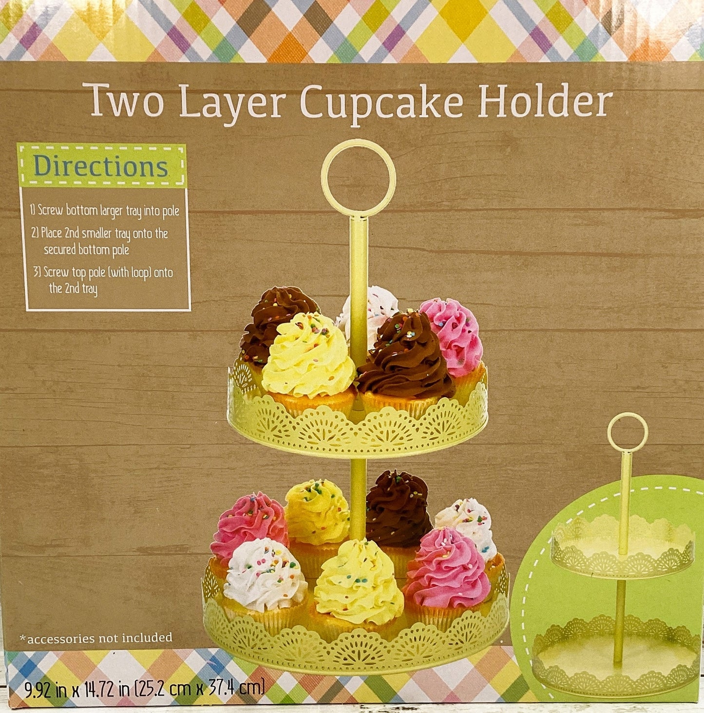 DT Party Supply - Two Layer Metal Cupcake Holder Pastel