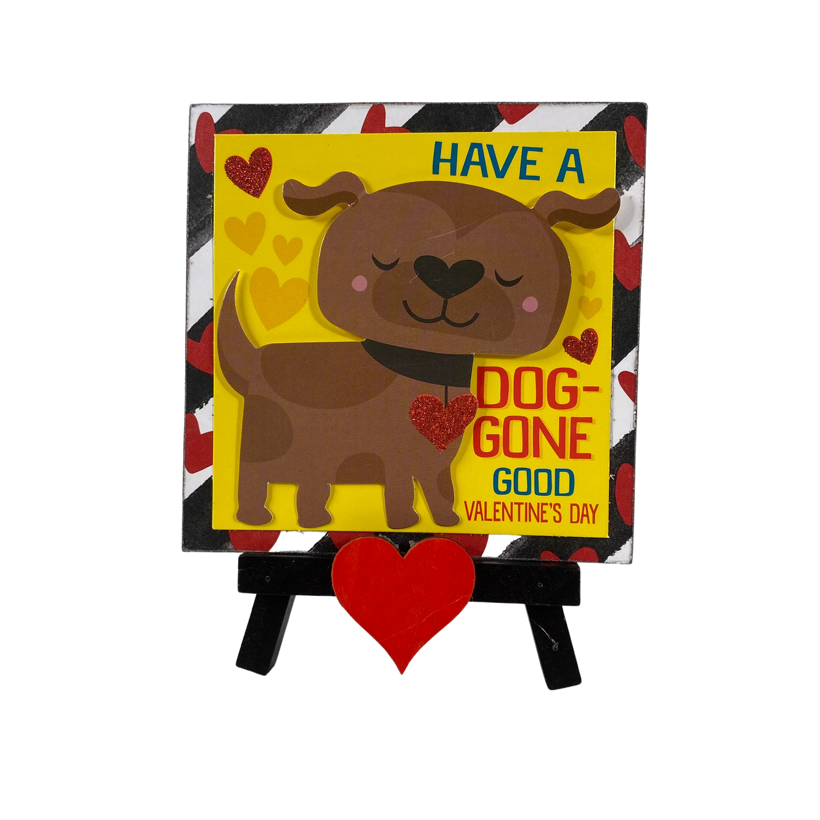 AGD Valentines Decor - Be Mine Puppy Dog Mini Easel Sign