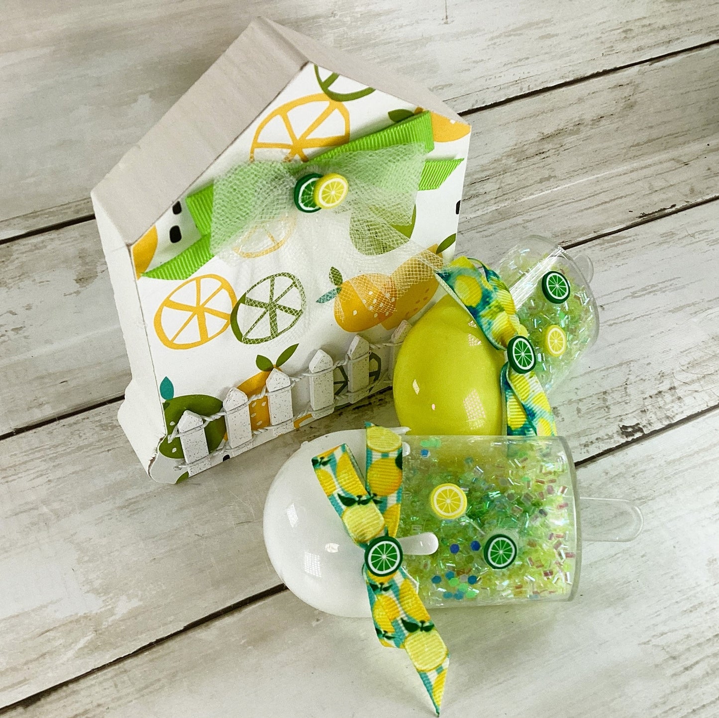 AGD Summer Decor - Lemon Lime House Popsicle Shaker 3pc Set