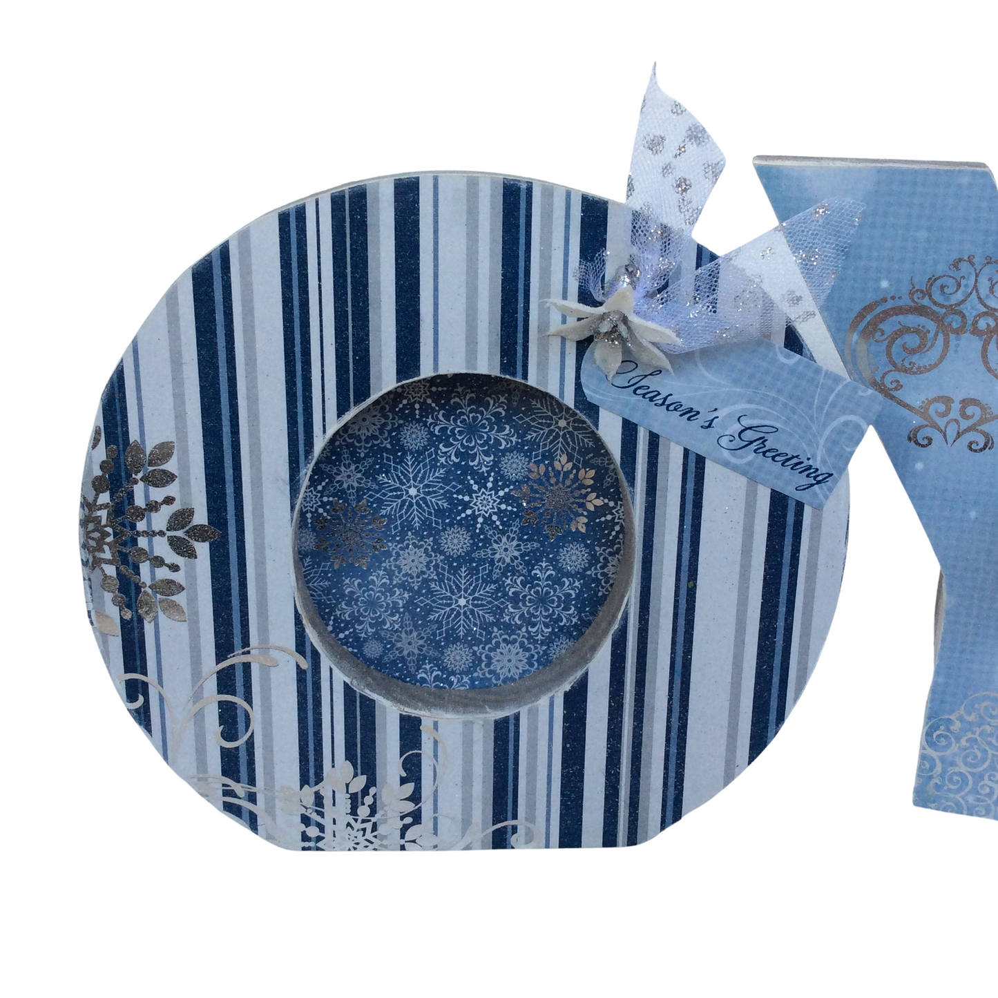 AGD Christmas Decor - Silver Blue Winter Joy Tabletop Sign