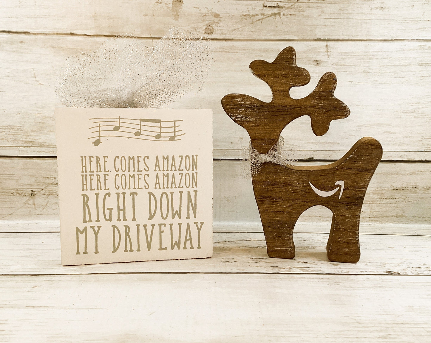 AGD Christmas Decor - Snarky AZ Delivery Driveway Sled Reindeer Trees 4pc