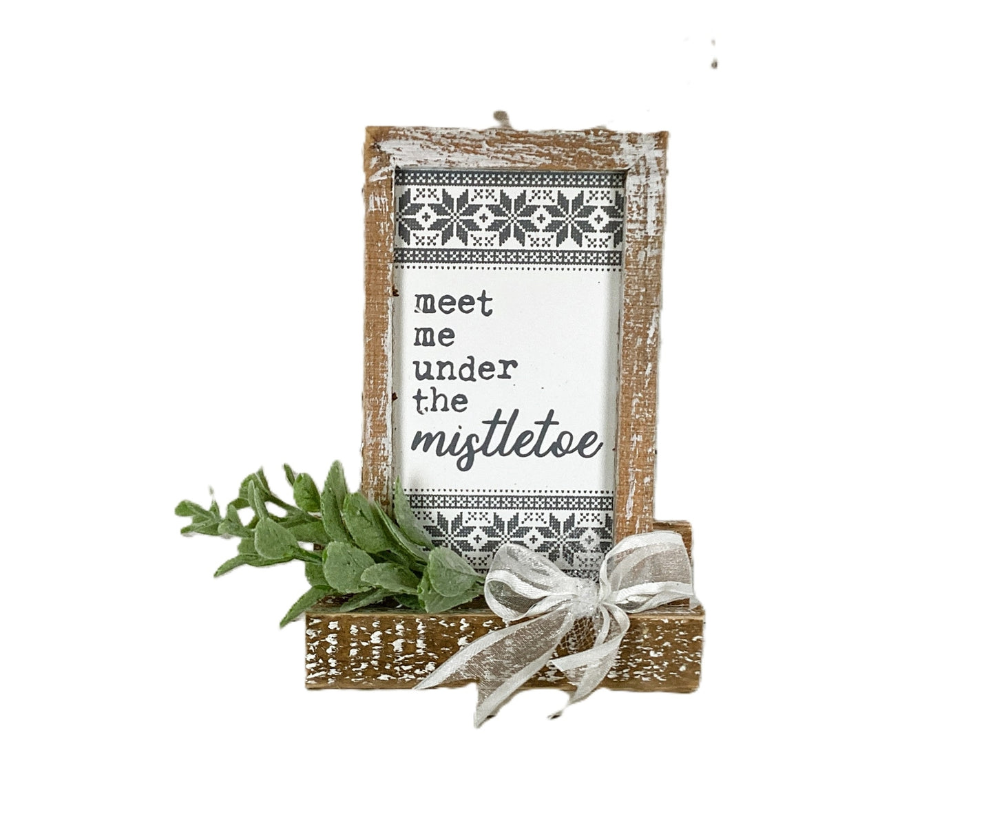 AGD Christmas Decor - Meet Me Under The Mistletoe Small Tier Tray Sign