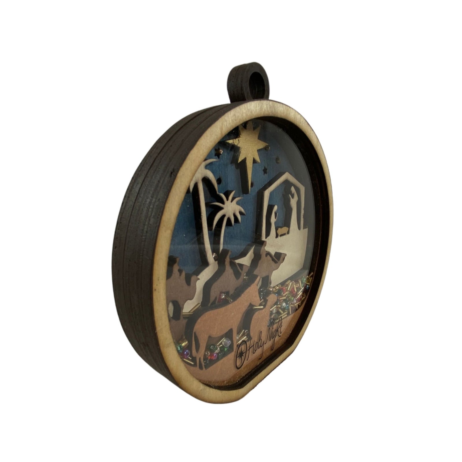 AGD Christmas Decor -  Nativity Layered Scene Chunky Wood Shaker