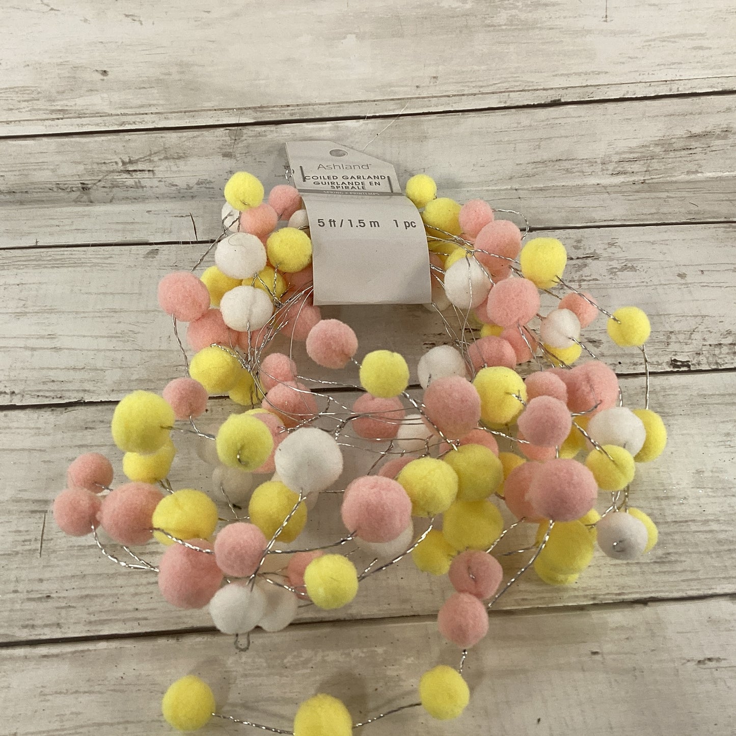 Michaels Easter Craft Supply - Pastel Pop Pom Wire Garland 5ft