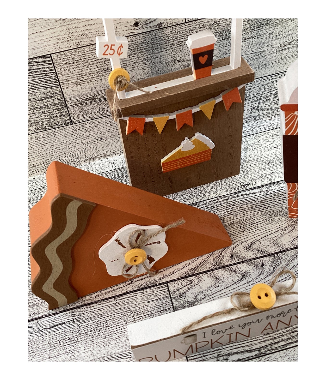 AGD Fall Decor -  Pumpkin Pie Spice Coffee Booth Sign Tier Tray Set