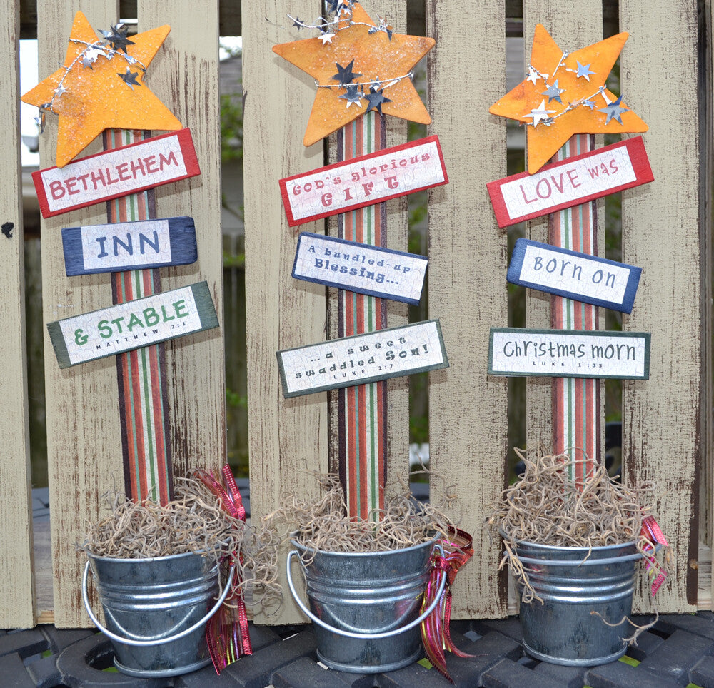 AGD CHRISTmas Decor - Prim It's A Boy Nativity - PSP #5 3pc. Set