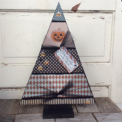 AGD Halloween Decor - Black Wood Slat Table Top Tree