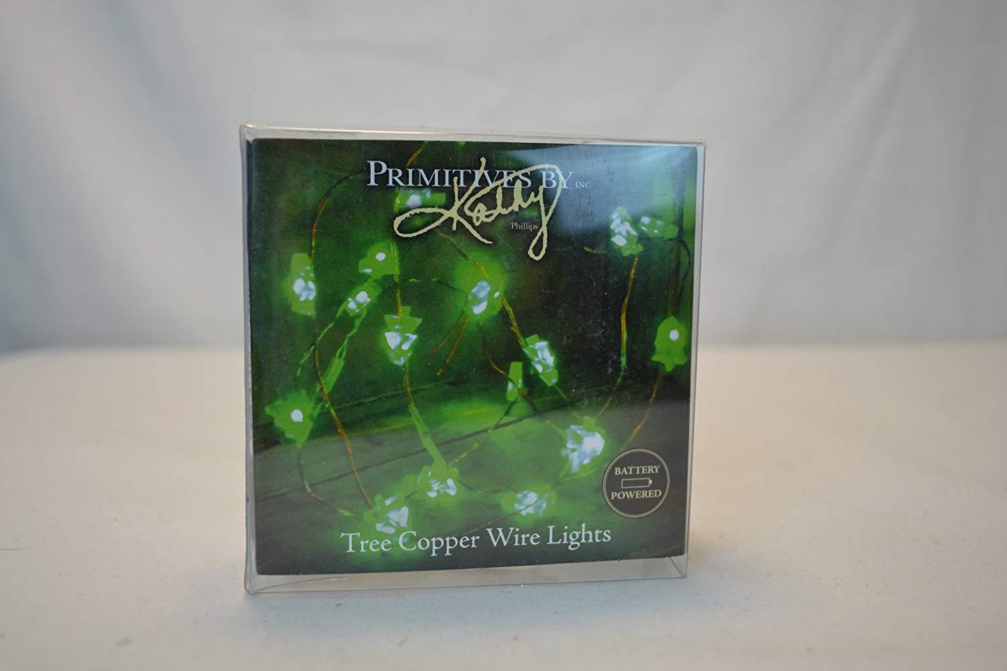 20 LED Moon Lights - Green Christmas Trees - Plated Copper Wire - Battery Pow...
