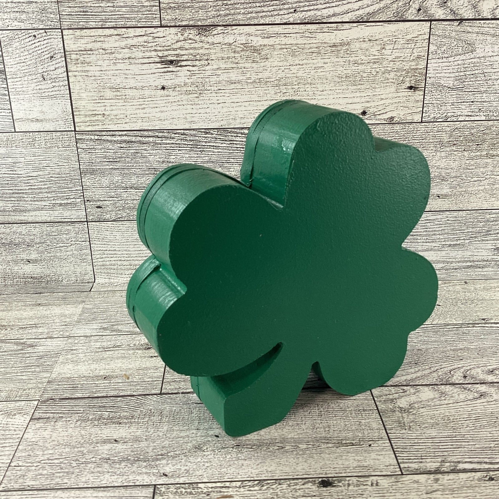 AGD Saint Patrick Decor -  Irish Shamrock Chunky Wood Shaker Sitter