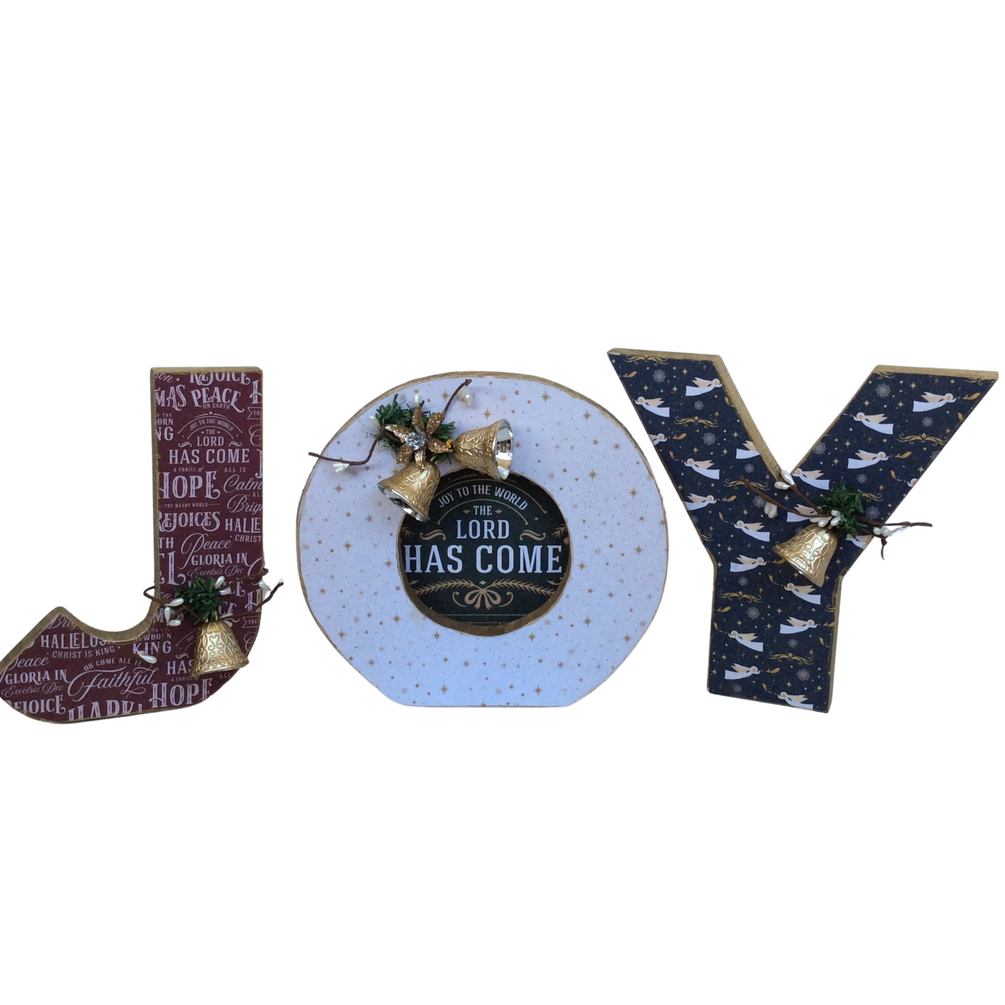AGD Christmas Decor - Chunky Joy To The World Letters Tabletop Sign