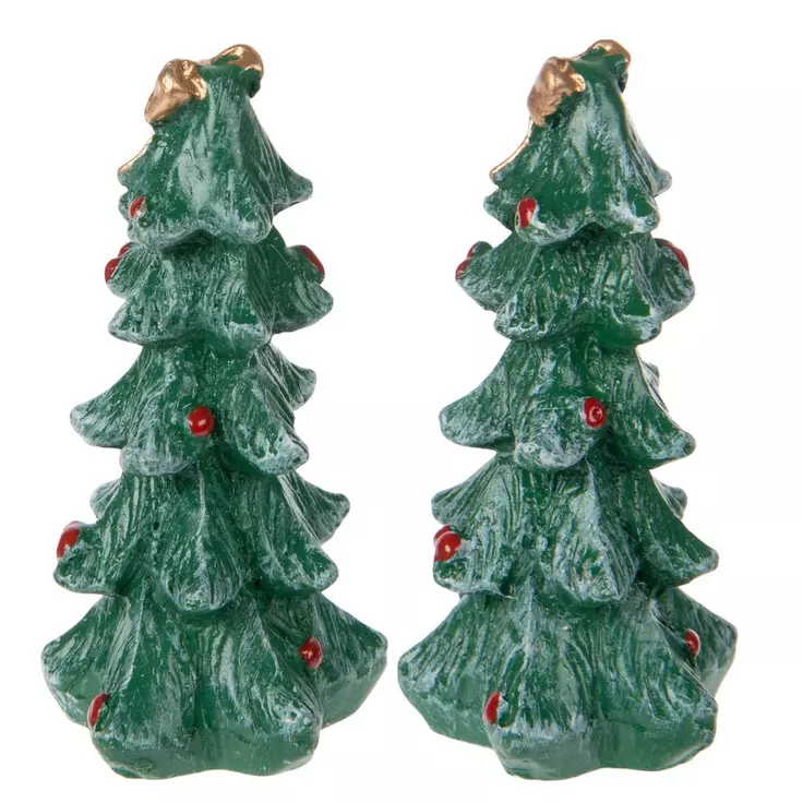 HL Christmas Craft Decor - Miniature Resin Tree Figurines 2pc