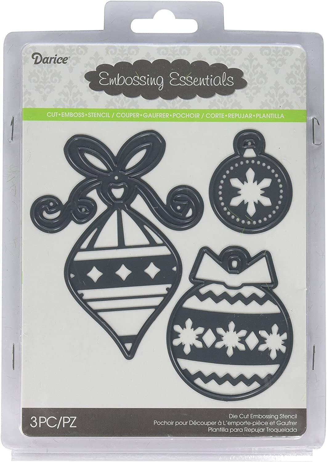 Darice Embossing Essentials Dies - Christmas Ornaments and Bulbs