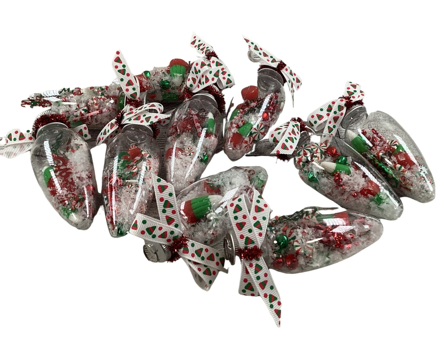 AGD Christmas Decor - Light Bulb Filled Candy Corn Cane Ornaments 10pc