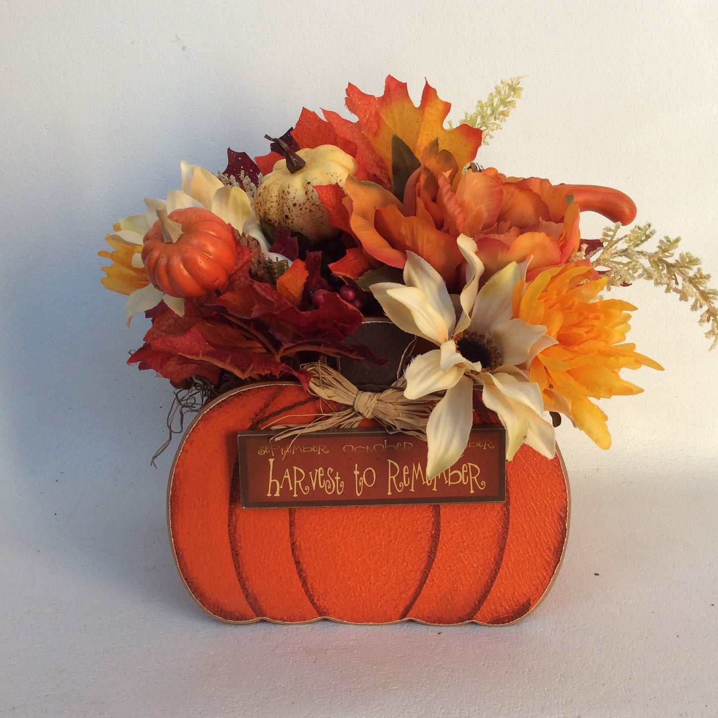 AGD Fall Decor - Harvest To Remember Pumpkin Artificial Floral Display