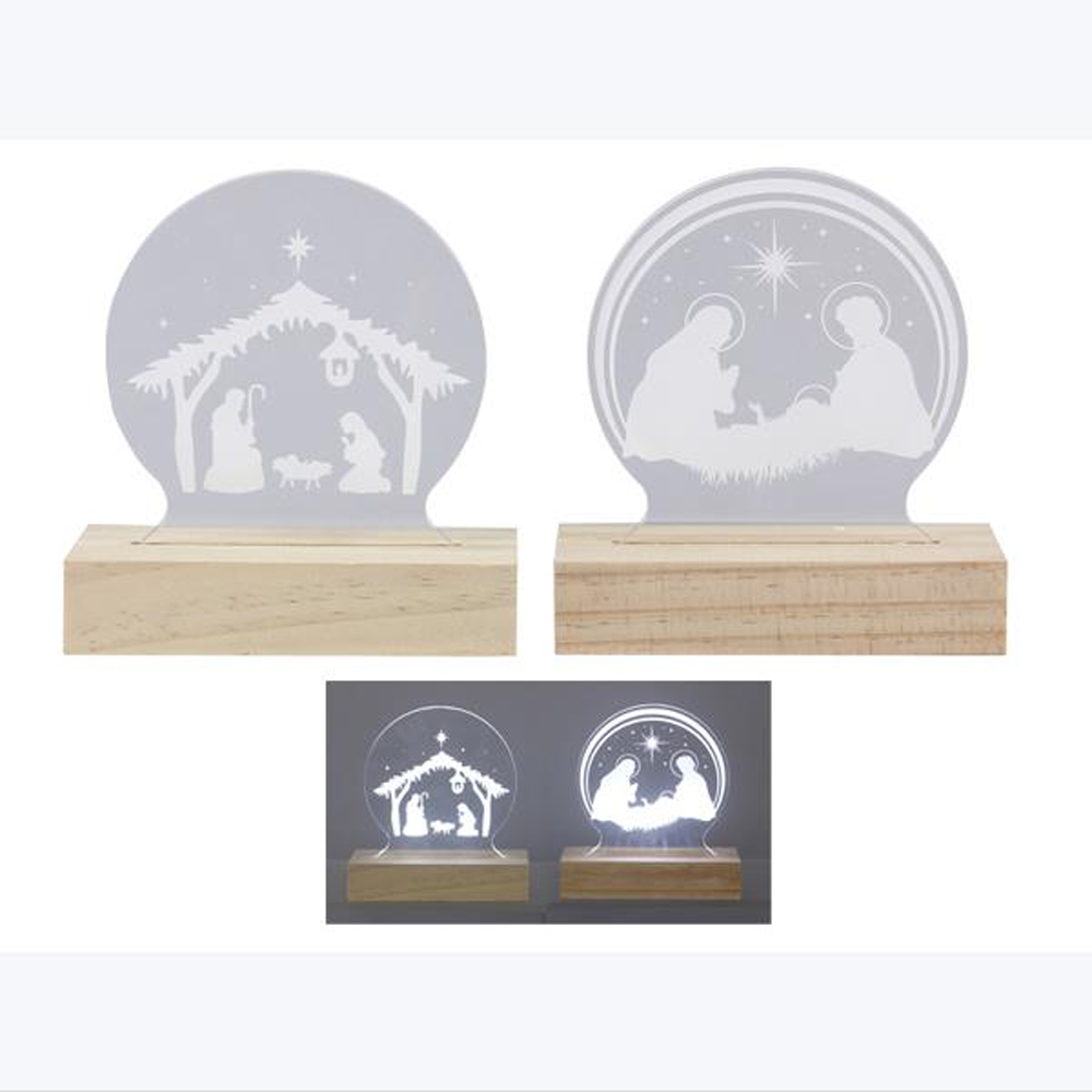 Youngs Christmas Decor - LED Acrylic Light Up Nativity A