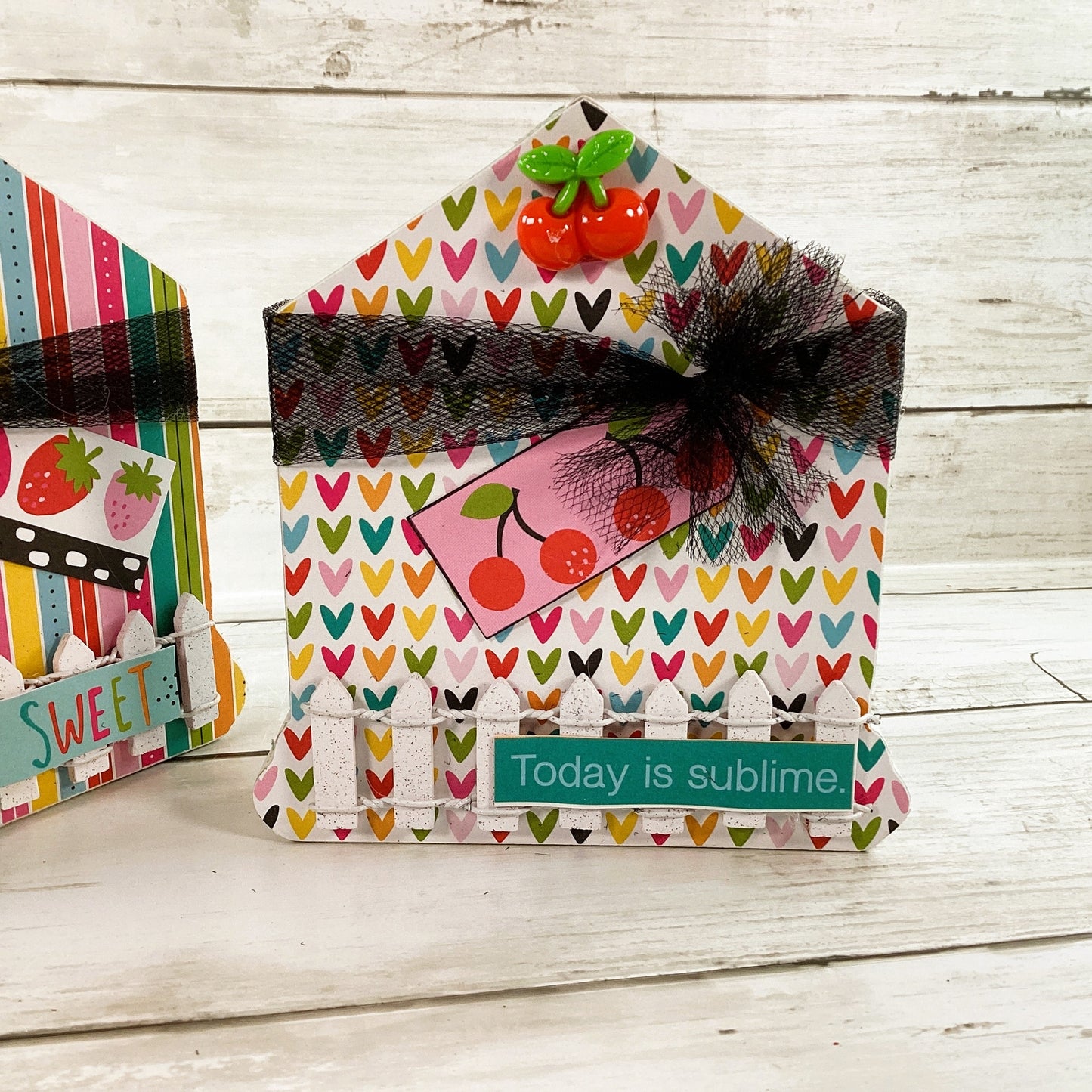 AGD Spring Decor - Strawberry Cherry Summer Chunky House 2pc Set