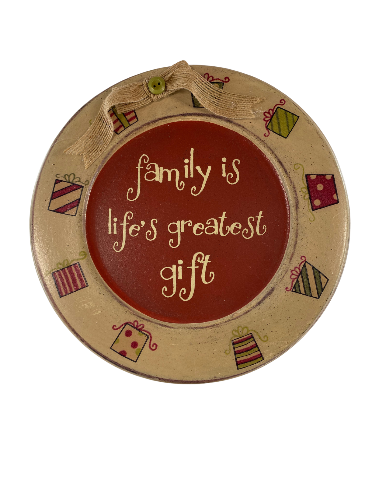 AGD Christmas Decor - Family Blessings Wood Plate Easel Back