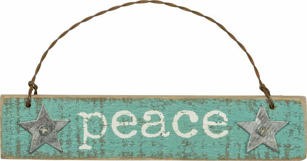PBK Christmas Decor - Peace Joy Believe Prim Ornaments 3pc Set