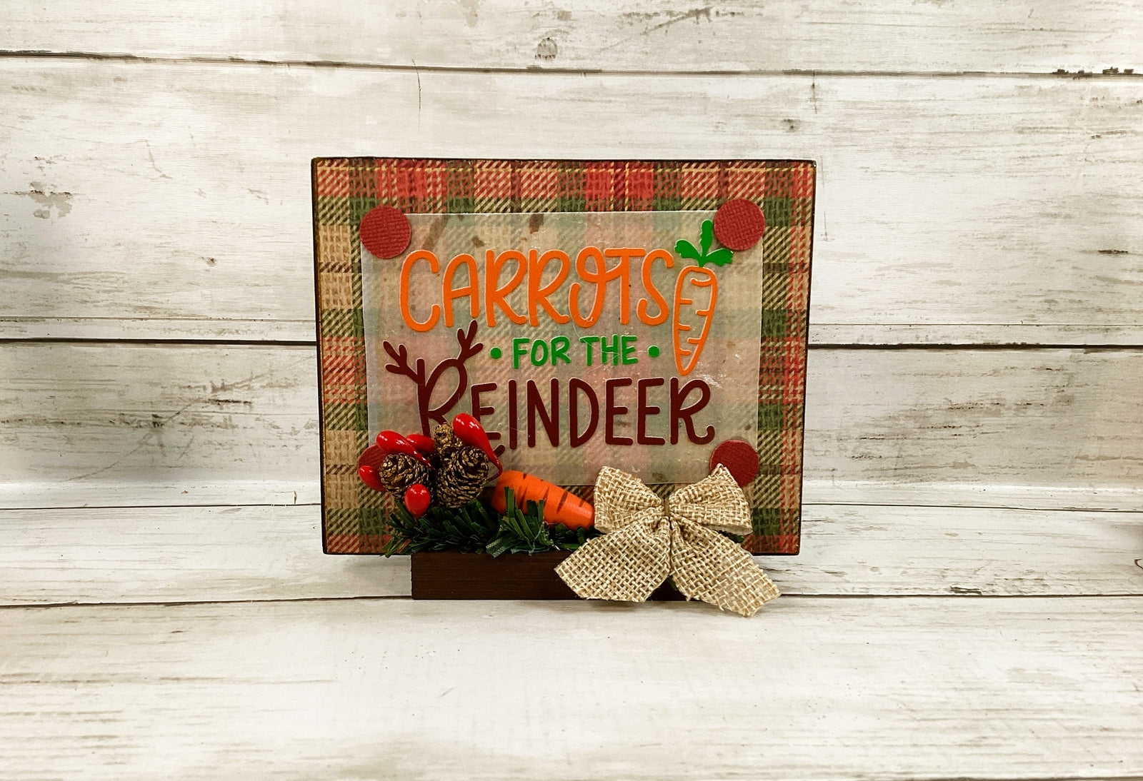 AGD Christmas Decor - Carrots for Reindeer Chunky Wood Sitters Sign 3pc
