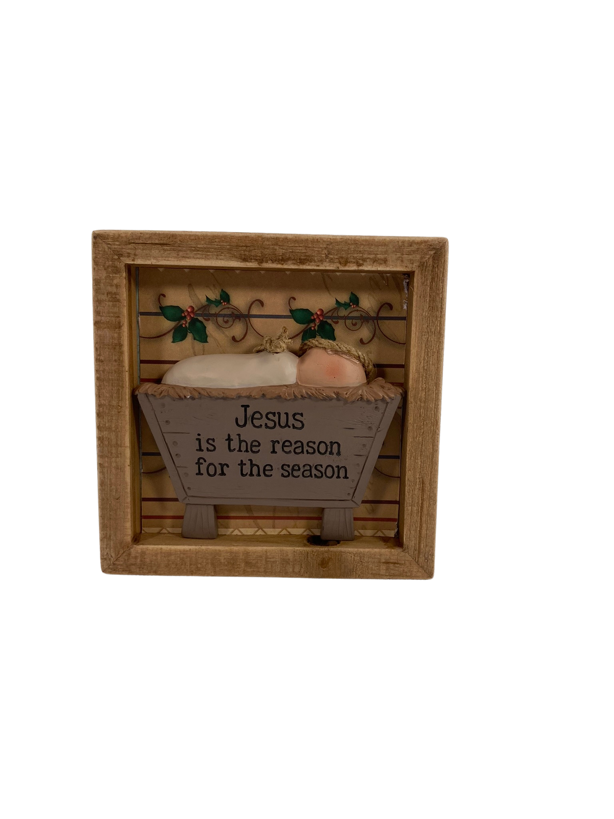 AGD Christmas Decor - Jesus Reason Season Manger Inset Sign