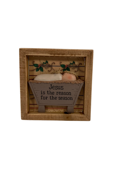 AGD Christmas Decor - Jesus Reason Season Manger Inset Sign