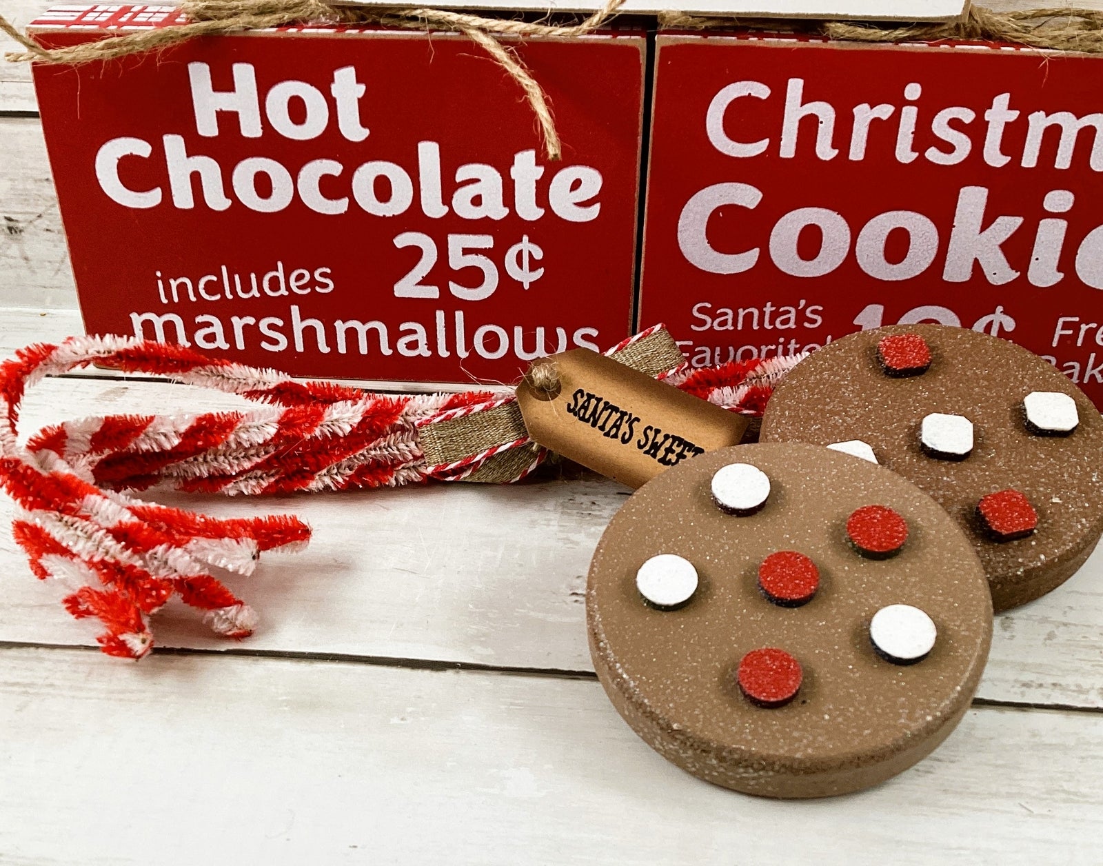 AGD Christmas Decor - Cookie Candy Hot Cocoa Theme Bar Tier Tray 6pc