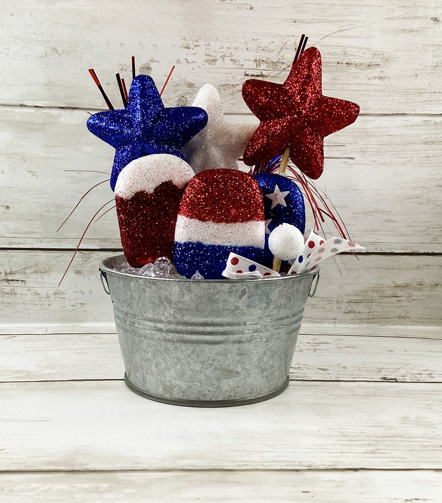 AGD Patriotic Decor - Gumball Machine Faux Ice Cream Tier Tray Display 2pc