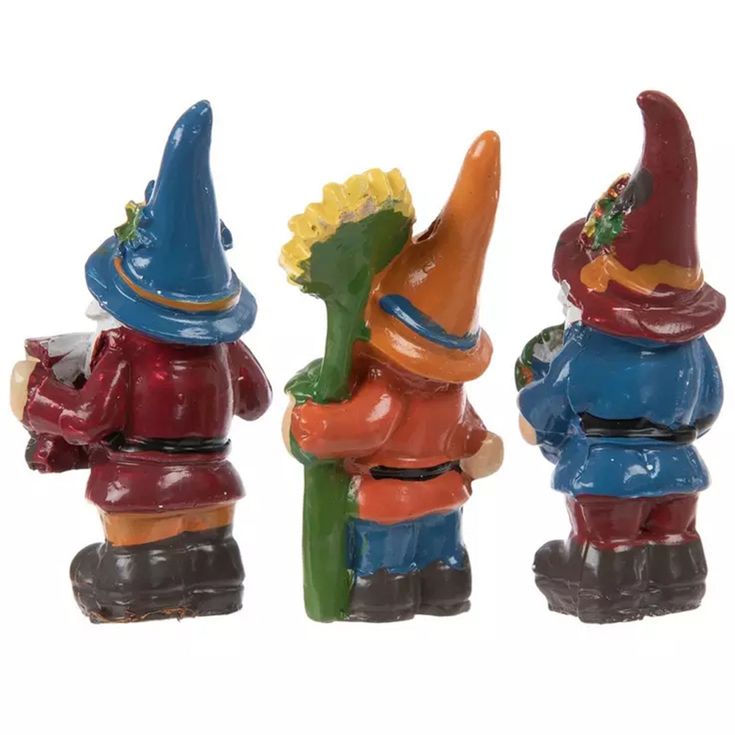 HL Fall Craft Decor - Miniature Resin Harvest Gnomes 3pc Set