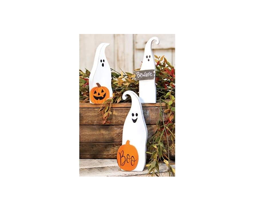CWI Halloween Decor - Friendly Ghost Chunky Sitters 3pc Set