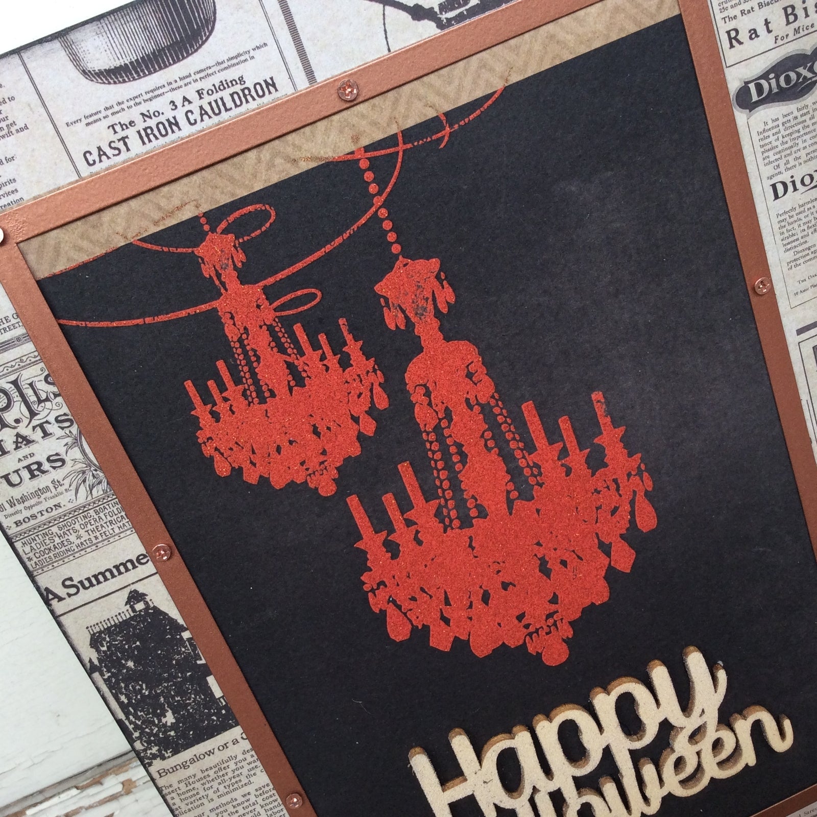 AGD Halloween Decor - Orange Chandelier Box Sign