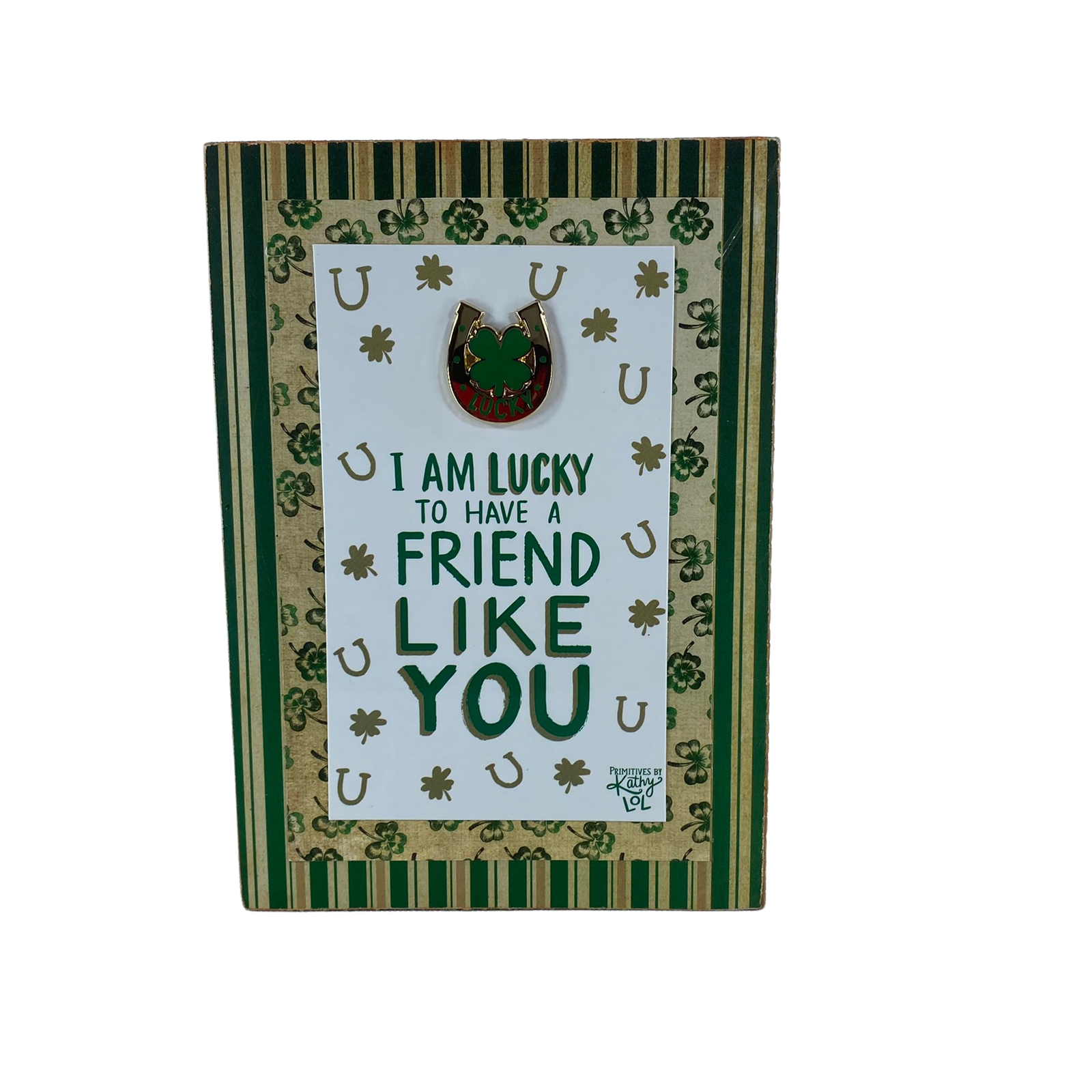 AGD St Patricks Decor - Lucky Friend Like You Reversible Block Sign