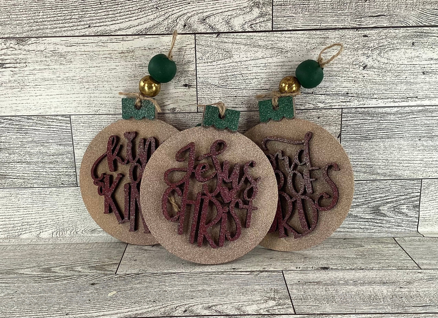 AGD Christmas Decor -  Names of God Advent Layered Wood Ornaments 12pc