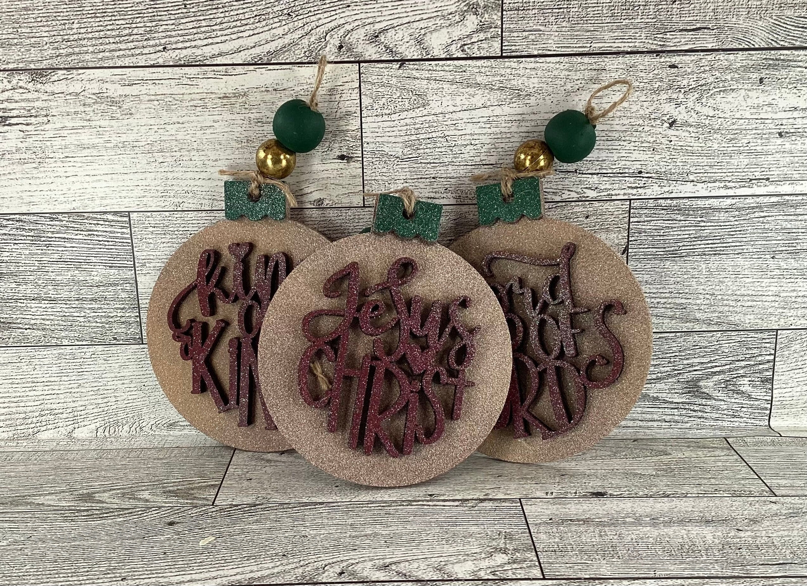 AGD Christmas Decor -  Names of God Advent Layered Wood Ornaments 12pc