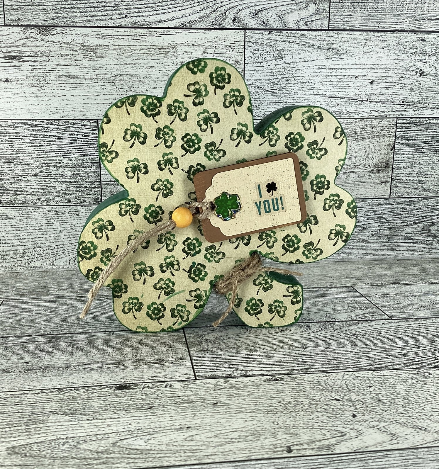 AGD Saint Patrick Decor - Chunky Wood Shamrock Sitter 3pc Set