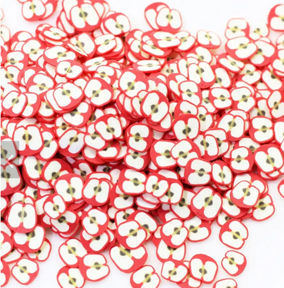 AGD Craft Supply - Specialty Clay Slice Glitter Apple Slices 3 Colors 15g each