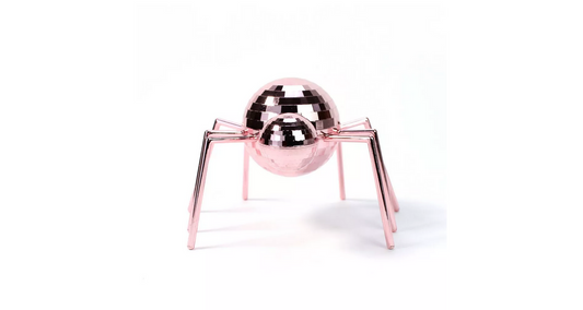 TC Halloween Decor - Glam Pink Disco Ball Plastic Spider 3pc Set