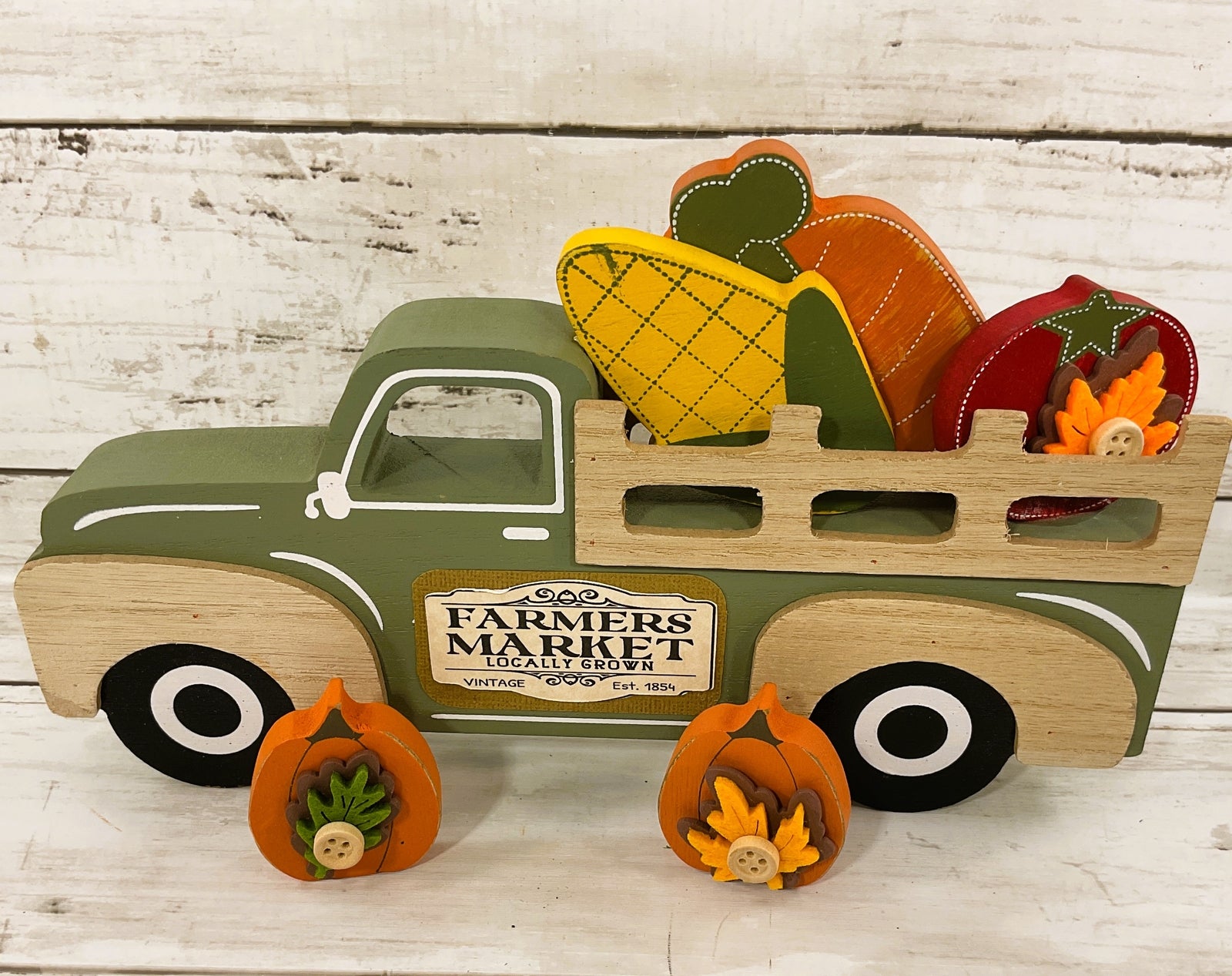 AGD Fall Decor - Farmers Market Stand Harvest Chunky Wood Truck