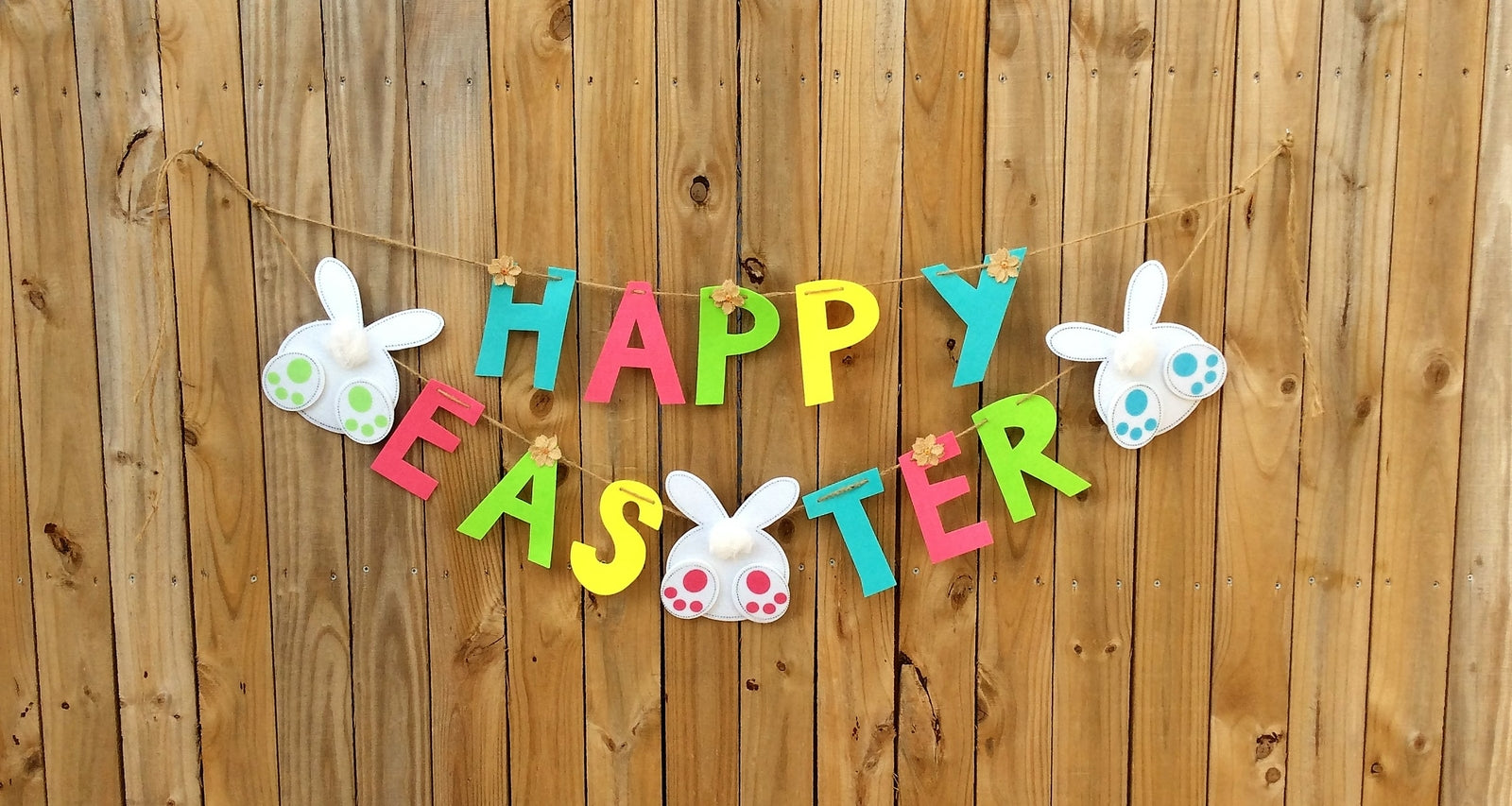 AGD Easter Decor - Happy Easter Bunny Bottom Felt Garland