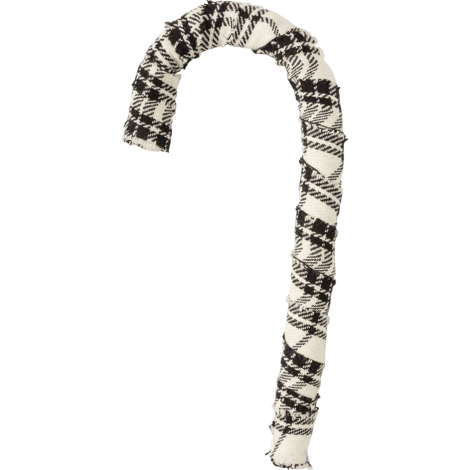 PBK Christmas Decor - Black White Plaid Fabric Candy Canes 12pc Set