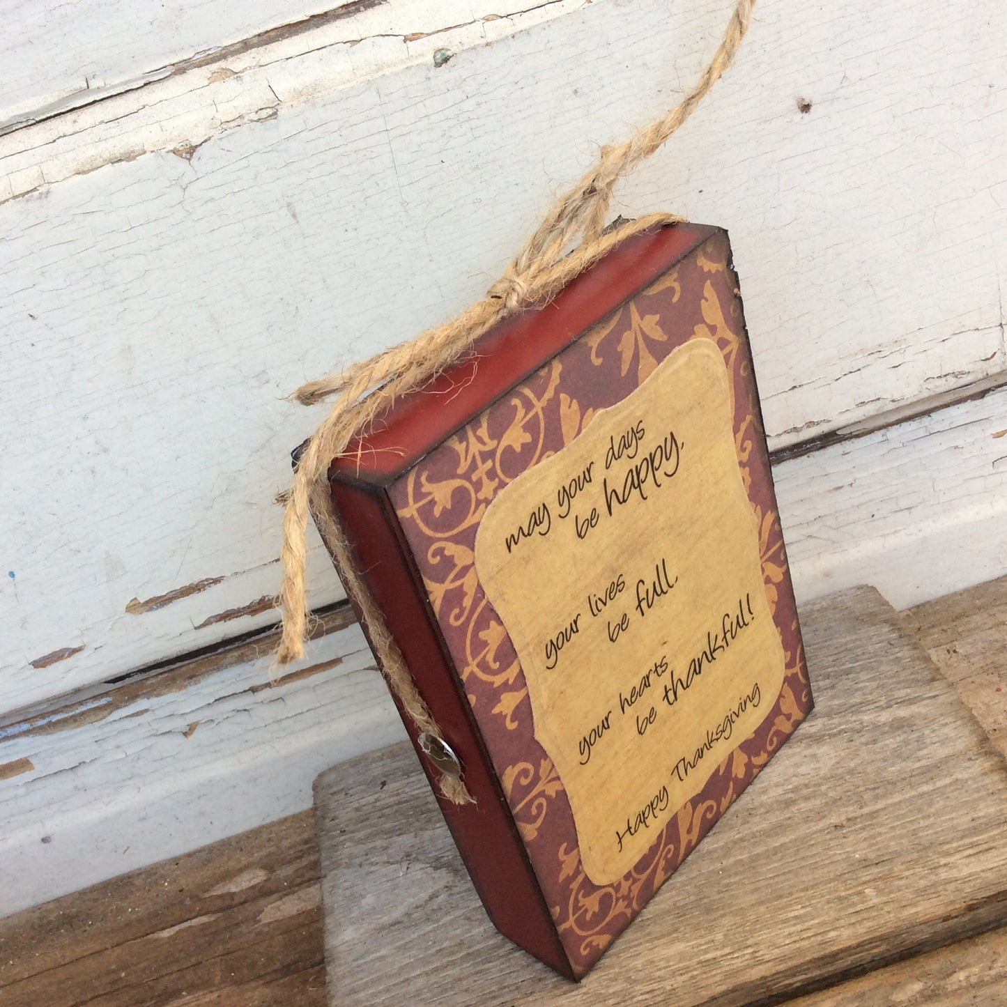 AGD Fall Decor - Happy Thanksgiving Poem Box Sign