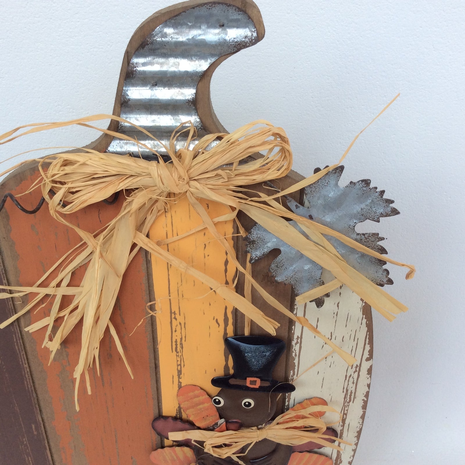 AGD Fall Decor - Welcome Turkey Tall Slat Pallet Pumpkin