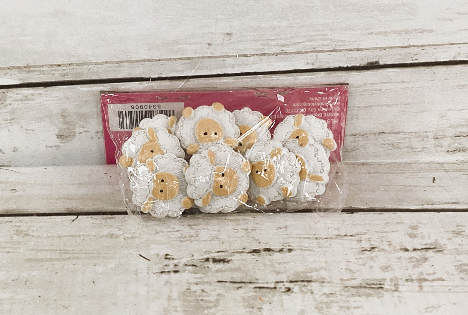 HL Easter Craft Supply - Flat-back Sheep Lamb Resin Stickers 10pc