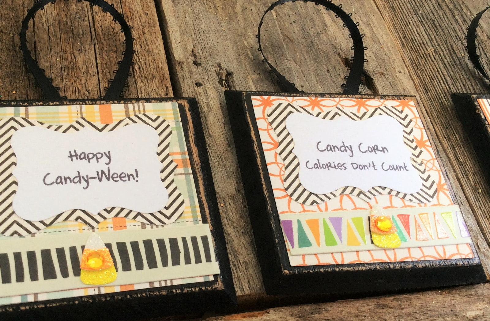 AG Designs Ornaments - Halloween Happy Candy-Ween Corn Sayings 4pcs. #8103