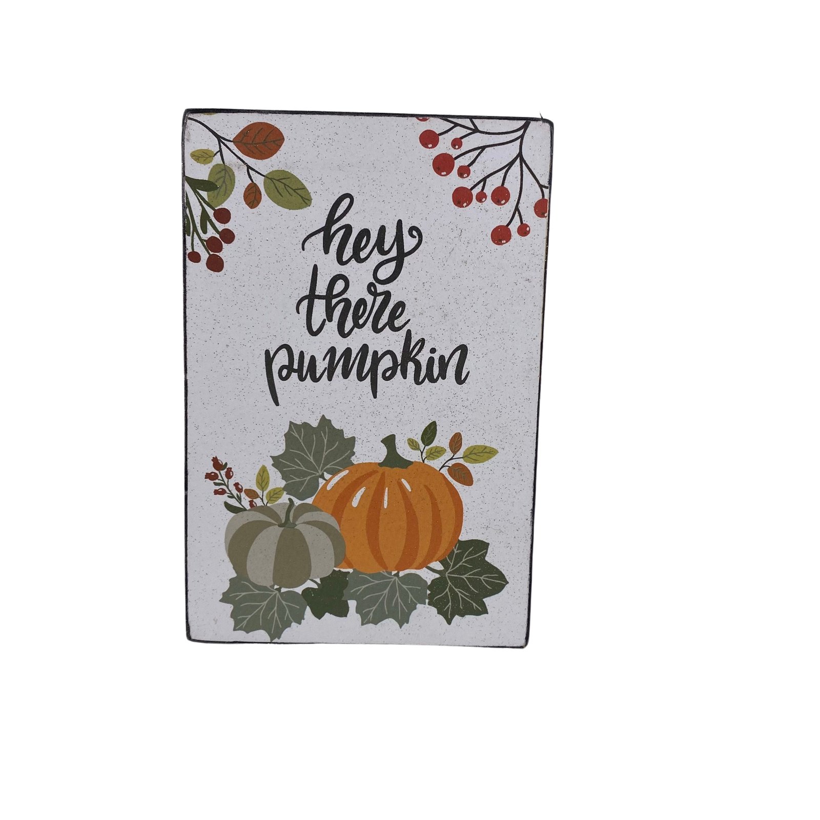AGD Fall Decor - Hey There Pumpkin Kind Grateful Reversible Wood Box Sign