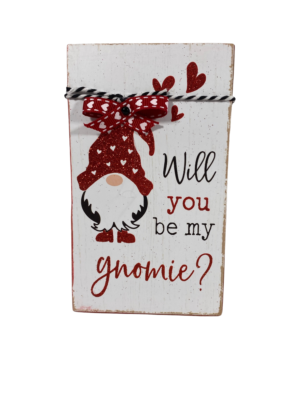 AGD Valentines Decor - Chunky Heart and Be My Gnomie Box Sign 2pc