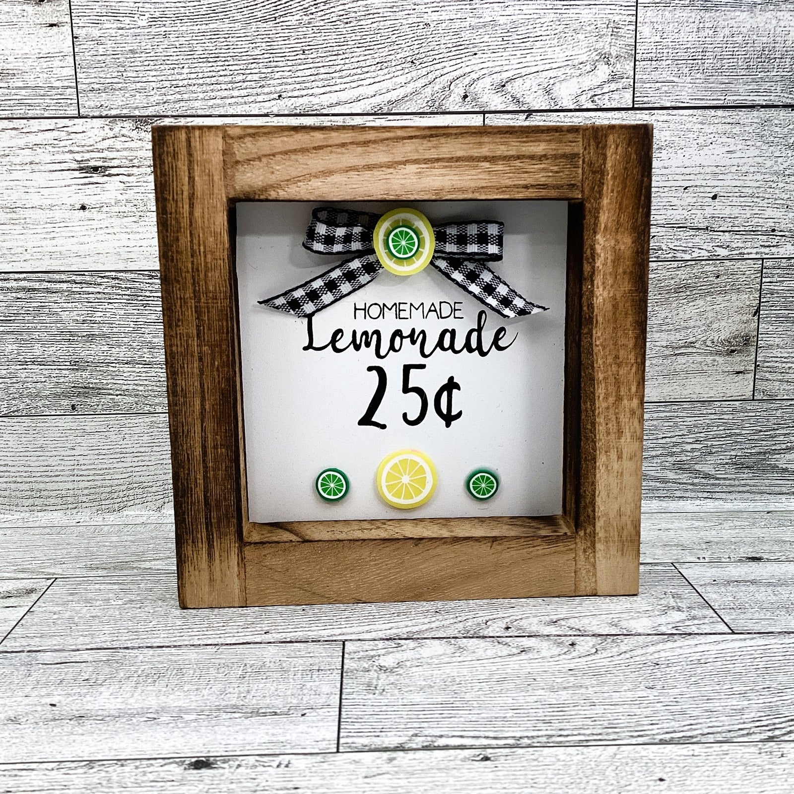 Summer Decor Lemon Mini Mug Shaker Cup, Homemade Lemonade Sign